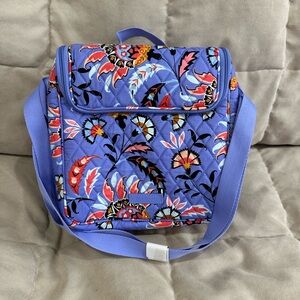 Floral Blue Quilted Women's lunch Bag